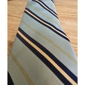 Southern Proper Light Blue Navy Striped Necktie Preppy Business Wedding EUC